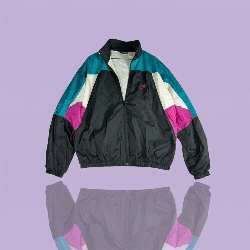 Vintage 90s Nike Silver Tab Windbreaker Jacket - Men's Large - Picture 2 of 16